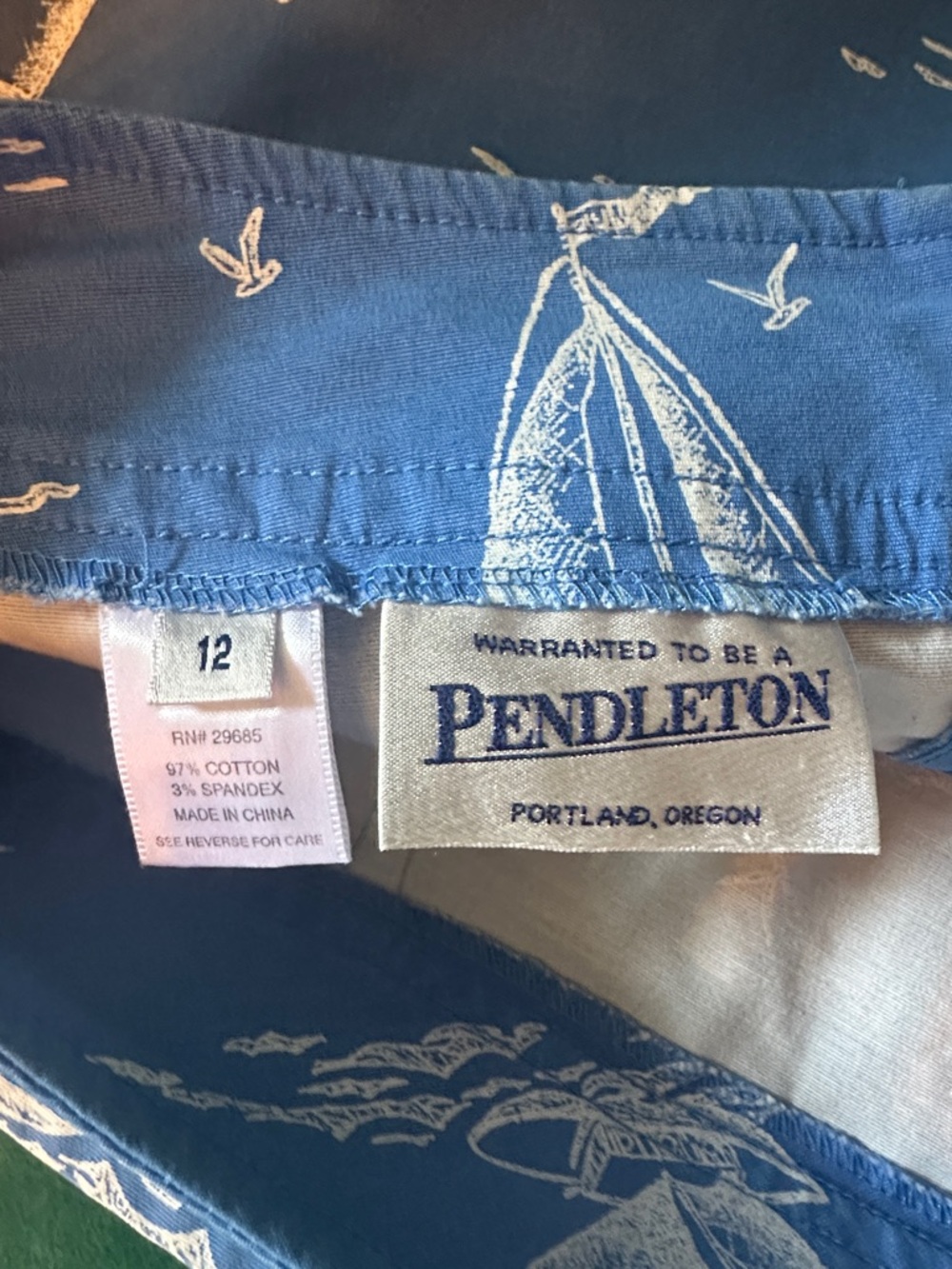 Pendleton Blue Nautical Print Pencil Skirt - Women's - Picture 2 of 3